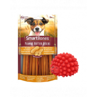 SMART BONES Sticks Batoane pentru caini, cu unt de arahide x 2 + minge GRATIS