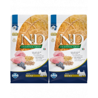 FARMINA N&amp;D Ancestral Grain Lamb &amp; Blueberry Adult Mini dog alimente caini rasa mica 2 x 2,5 kg