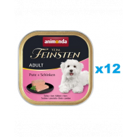 ANIMONDA Vom Feinsten Adult Turkey&amp;Ham 12x150 g curcan si sunca, pate pentru caini adulti