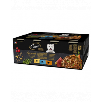 CESAR Natural Goodness Casserole 24x400 g hrana caini adulti cu pui, cu peste alb, curcan in sos cu cereale integrale