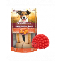 SMART BONES Medium Recompense caini de talie medie, cartofi dulci si piept de pui x 2 + minge GRATIS