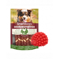 SMART BONES Mini Recompense caini talie mica, cu pui si legume x 2 + minge GRATIS