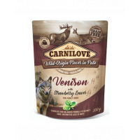 CARNILOVE hrana umeda pentru caini cu vanat si frunze de capsuni 300g