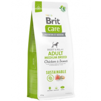 BRIT Care Sustainable Adult Medium Breed Hrana uscata caine talie medie, cu pui si insecte 12+2 kg