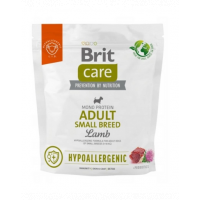 BRIT CARE Hypoallergenic Adult Small Breed Lamb 1kg hrana caini adulti de rasa mica, cu miel
