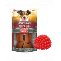 SMART BONES Medium recompense caini talie medie, carne de vita x 2 + minge GRATIS