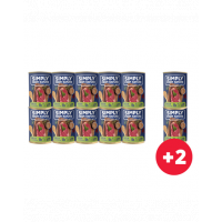 SIMPLY FROM NATURE pachet conserve hrana caini, vanat si hrisca 10 x 400 g + 2 conserve GRATIS