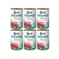 BRIT Pate&amp;Meat venison 6 x 400 g Hrana umeda caini adulti, cu vanat