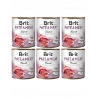 BRIT Pate&amp;Meat lamb 6 x 800 g Conserva pentru caini, pateu cu miel