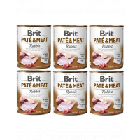 BRIT Pate&amp;Meat rabbit 6 x 800 g Conserva pentru caine, cu iepure