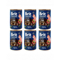 BRIT Premium by Nature 6x400 g set conserve hrana caini, porc si esofag