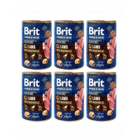BRIT Premium by Nature Lamb and buckwheat 6x400 g set conserva hrana caini, miel si hrisca