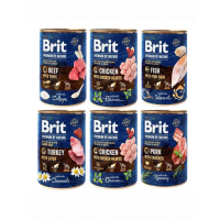 BRIT Premium by Nature Mix arome 6x400 g mancare naturala pentru caini