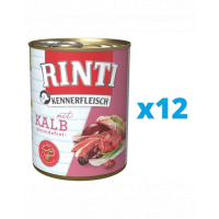 RINTI Kennerfleisch Veal Hrana umeda caini, cu vitel 12 x 800 g