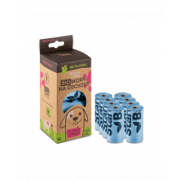 STARCH BAG Saci BIO compostabili pentru fecale caini 8 role, albastru