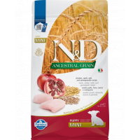 FARMINA N&amp;D Mini Puppy Low Grain Chicken&amp;Pomegranate hrana uscata caini juniori talie mica, pui si rodie 2.5 kg