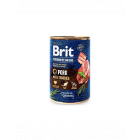 BRIT Premium by Nature 400 g hrana caine adult, carne de porc si esofag