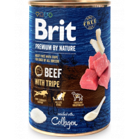 BRIT Premium by Nature Beef and tripes 400 g Conserva hrana umeda caini, cu vita si maruntaie