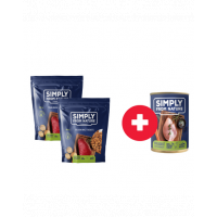 SIMPLY FROM NATURE Recompensa caine, vanilie si strut 2 x 300g + conserva fazan si morcov GRATIS