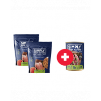 SIMPLY FROM NATURE Recompense dresaj caine, pasare si trandafir 2 x 300 g + conserva hrana, rata si morcov GRATIS