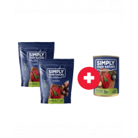 SIMPLY FROM NATURE Snack caini, cal si cartofi 2 x 200g + conserva hrana caini, cal si cartofi GRATIS