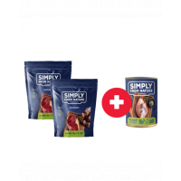 SIMPLY FROM NATURE Carnati pentru caini, cu mistret 2 x 300g + conserva fazan si morcovi GRATIS