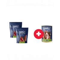 SIMPLY FROM NATURE Sticks cu mistret, pentru caini 2 x 7 buc. + conserva caini, fazan si morcovi GRATIS