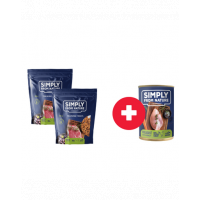 SIMPLY FROM NATURE Recompense caini, vita si prune 2 x 300g + conserva rata si morcov GRATIS