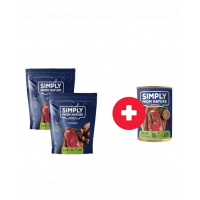 SIMPLY FROM NATURE Carnaciori pentru caini, din carne cerb 2 x 200g + conserva vanat si hrisca GRATIS
