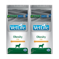FARMINA Vet Life Obesity Fish 12 kg x 2 hrana dietetica pentru caini supraponderali, cu peste