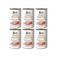 BRIT Mono Protein Turkey &amp; Sweet Potato 6x400 g hrana monoproteica pentru caini, curcan si cartof dulce