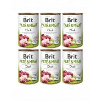 BRIT Pate&amp;Meat duck 6x400 g pate cu rata pentru caini