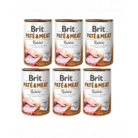 BRIT Pate&amp;Meat rabbit 6x400 g pate cu iepure pentru caini