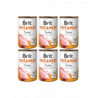 BRIT Pate&amp;Meat turkey 6x400 g pate curcan, hrana caine
