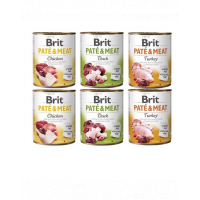 BRIT Pate&amp;Meat Mix arome de pasare 6x800 g pate caini