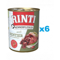 RINTI Kennerfleisch Reindeer renifer 6x800 g hrana cu ren, caine