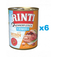 RINTI Kennerfleish Junior Chicken 6x800 g caine junior, cu pui