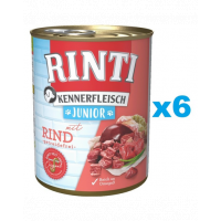 RINTI Kennerfleish Junior Beef 6x800 g cu vita, conserva hrana caine junior