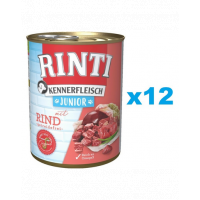 RINTI Kennerfleish Junior Beef 12x800 g cu vita, hrana caini juniori