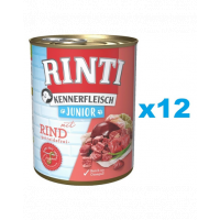 RINTI Kennerfleish Junior Beef 12x400 g conserve catei, cu vita