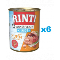 RINTI Kennerfleish Junior Chicken 6x400 g cu pui pentru catei