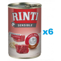 RINTI Sensible vita si orez 6x400 g pentru caini