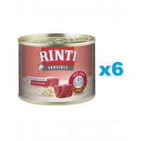 RINTI Sensible vita si orez 6x185 g caini cu alergii alimentare