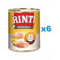RINTI Sensible pui si cartof 6x800 g hrana caini adulti cu alergii alimentare