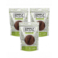 SIMPLY FROM NATURE Meat Strips Benzi carne caprioara pentru caini 3x80 g