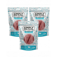 SIMPLY FROM NATURE Meat Strips Recompense caini, din carne de oaie si orez 3x80 g