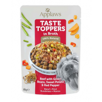 APPLAWS Taste Toppers Plic hrana caine, Carne de vita, fasole verde, ardei in sos 85 g