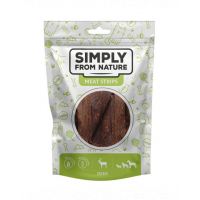 SIMPLY FROM NATURE Meat Strips Fasii de carne de caprioara pentru caini 80 g