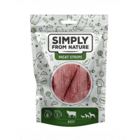 SIMPLY FROM NATURE Meat Strips Benzi carne vita pentru caini 3x80 g