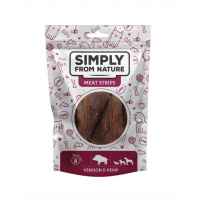 SIMPLY FROM NATURE Meat Strips Benzi carne vanat si canepa pentru caini 80 g